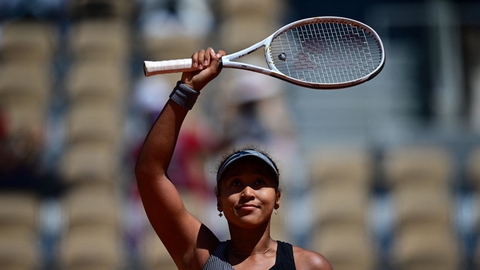 Naomi Osaka efter sin sejr søndag i første runde af French Open.
