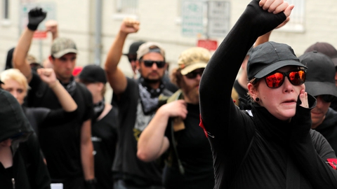 Antifa er dukket frem i løbet af de senere år, delvis i opposition til en række højreorienterede demonstrationer i Charlottesville, Virginia, i 2017. (Arkivfoto)