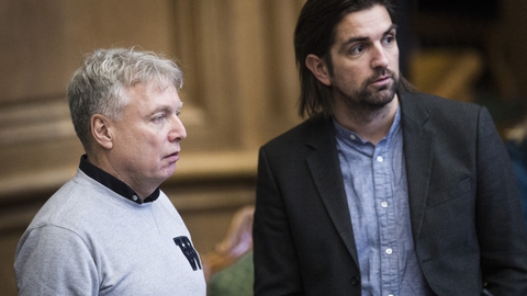 René Gade (th.) var blandt Alternativets første medlemmer i Folketinget i 2015. Fredag lancerer han et nyt parti. (Arkivfoto)
