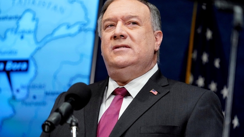 Den amerikanske udenrigsminister, Mike Pompeo, har aflyst sin rejse til Europa. (Arkivfoto)