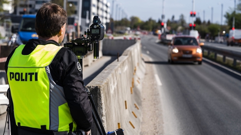 Politiet gennemfører fartkontrol på Ring 03 ved Lyskær i Rødovre, fredag den 24. april 2020. (Foto: Martin Sylvest/Ritzau Scanpix 2020)