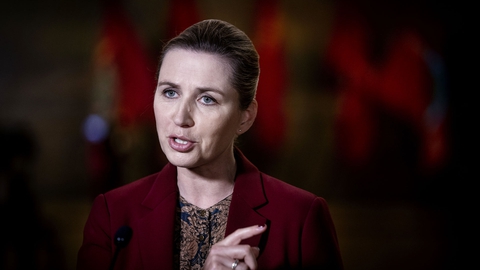 Socialdemokratiets formand Mette Frederiksen afholder i år sin 1. maj-tale live på Facebook, transmitteret live fra Arbejdermuseet i København, fredag den 1. maj 2020. (Foto: Liselotte Sabroe/Ritzau Scanpix)