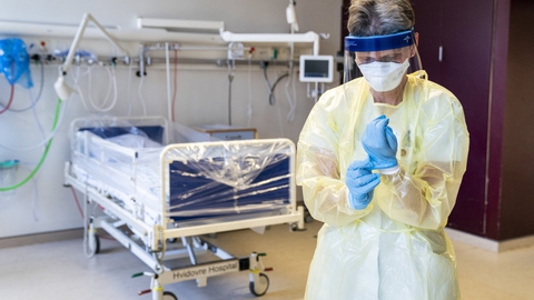63 patienter med coronavirus er indlagt på de danske sygehuse. (Arkivfoto)