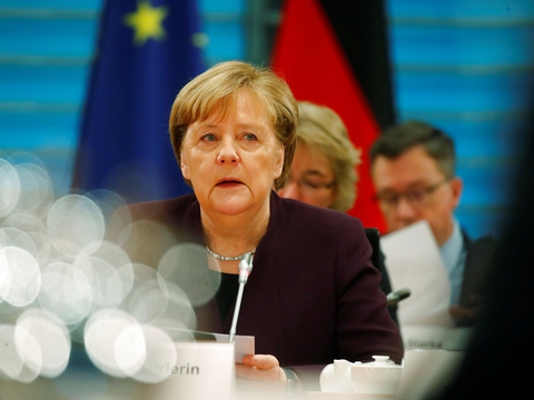 Den tyske forbundskansler Angela Merkel er klar til at ændre traktater for at styrke EU ovenpå brexit. (Foto: Hannibal Hanschke/Reuters/Ritzau Scanpix)