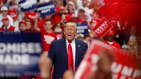 I næste uge vil USA's præsident, Donald Trump, igen møde sine vælgere ved vælgermøder. Meldingen kommer, mens det amerikanske samfund er ved at åbne op efter en omfattende coronanedlukning - men store begivenheder frarådes fortsat. (Arkivfoto).
