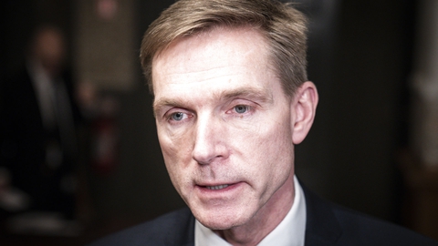 Kristian Thulesen Dahl (DF) taler med pressen efter det ekstraordinære møde i Udenrigspolitisk Nævn om Iran og Irak på Christiansborg, onsdag den 8. januar 2020. (Foto: Niels Christian Vilmann/Ritzau Scanpix)