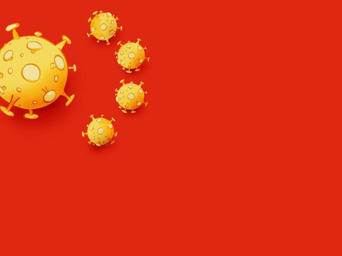 Niels Bo Bojesens illustration af det kinesiske flag og coronavirussen. (Foto: Screenshot/jyllands-posten.dk)