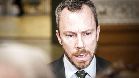 Jakob Ellemann-Jensen (V) taler med pressen efter det ekstraordinære møde i Udenrigspolitisk Nævn om Iran og Irak på Christiansborg, onsdag den 8. januar 2020. (Foto: Niels Christian Vilmann/Ritzau Scanpix)