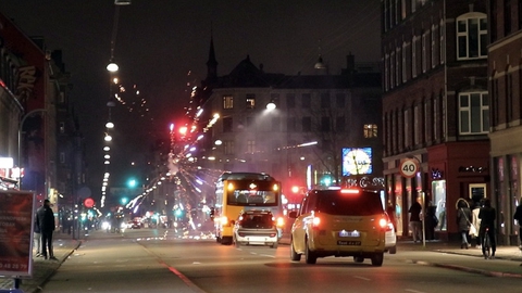 Uroligheder med fyrværkeri på Nørrebro natten til fredag den 27. december 2019. (Foto: Presse-fotos.dk/Scanpix 2019)