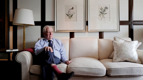 Chris Patten, den sidste britiske guvernør Hongkong, under et besøg i 2017 i den tidligere britiske koloniby.