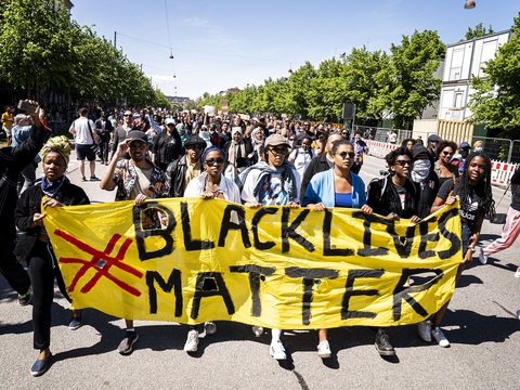 I Cant Breathe - Black Lives Matter demonstration fra den amerikanske ambassade til Christiansborg i København, søndag den 31. maj 2020. (Foto: Ida Guldbæk Arentsen/Ritzau Scanpix)