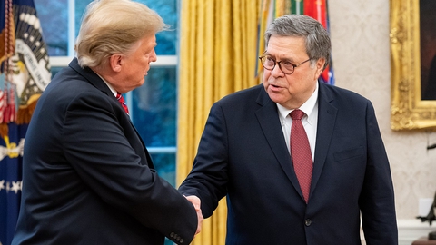 Den amerikanske justitsminister William Barr overvejer ifølge kilder at trække sig i protest over Trump. (Foto: The United States Department of Justice)
