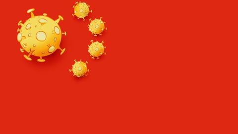 Niels Bo Bojesens illustration af det kinesiske flag og coronavirussen. (Foto: Screenshot/jyllands-posten.dk)