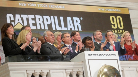 Der klappes på børsen New York i sidste måned til ære for Caterpillar, der er en af USA's større eksportvirksomheder.