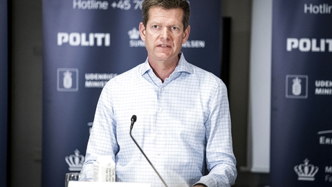 Direktør Søren Brostrøm, Sundhedsstyrelsen, taler til pressebriefing i Egtveds Pakhus, mandag den 20. april 2020. (Foto: Niels Christian Vilmann/Ritzau Scanpix)