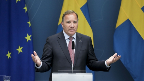 Stockholm 20200604 Statsminister Stefan Löfven håller pressträff om ändringar i reserestriktionerna. (Foto: 1037 Sören Andersson/TT/Ritzau Scanpix)