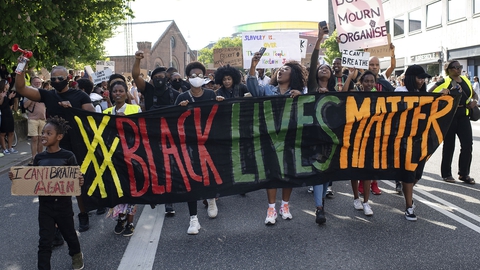I Cant Breathe - Black Lives Matter demonstration på Rådhuspladsen i Aarhus, ondag den 3. juni 2020. (Foto: Bo Amstrup/Ritzau Scanpix)