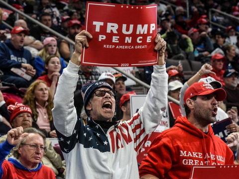 Trumps vælgermøder er blevet et varetegn for ham, og i modsætning til de fleste andre præsidenter har han holdt store forsamlinger lige fra begyndelsen af sin præsidentperiode, bortset fra under coronakrisen. (Arkivfoto).