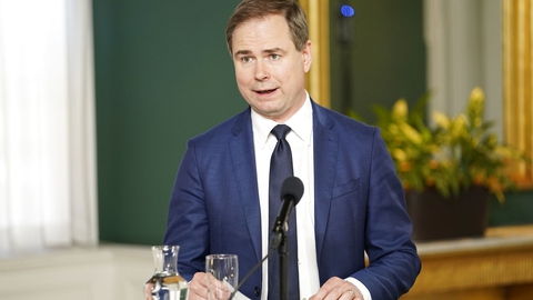 Finansminister Nicolai Wammen (S) præsenterer Økonomisk Redegørelse ved et pressemøde i Finansministeriet tirsdag den 26. maj. (Foto: Niels Christian Vilmann/Ritzau Scanpix)