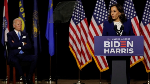 For første gang, siden Kamala Harris blev udpeget som demokratisk vicepræsidentkandidat tirsdag, optrådte hun offentligt sammen med Joe Biden i Delaware sent onsdag aften dansk tid.