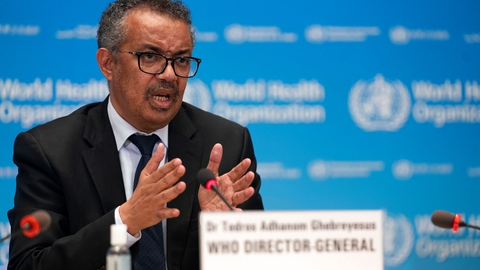 Tedros Adhanom Ghebreyesus, Director General of the World Health Organization (WHO) attends the signing of the memorandum of understanding between WHO and the WHO Foundation in Geneva, Switzerland, May 27, 2020. (Foto: Christopher Black/Reuters/Ritzau Scanpix)
