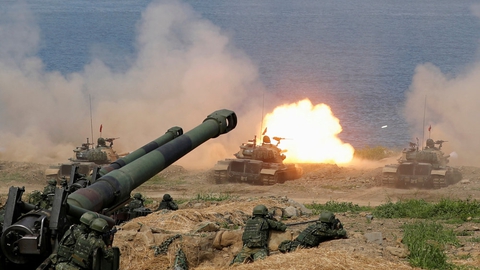 Militæret i Taiwan under en øvelse i 2019, hvor det simuleres, at kinesiske styrker invaderer øen. (Arkivfoto)