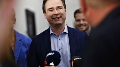 Finansminister Nicolai Wammen (S) under doorstep efter forhandlinger om økonomisk sommerpakke, i Finansministeriet i København, natten til mandag den 15. juni 2020.. (Foto: Philip Davali/Ritzau Scanpix)