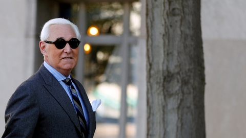 Roger Stone var i mange år Donald Trumps rådgiver. Han har tidligere beskrevet sig selv som en "ufin fupmager". Det er også velkendt, at Stone har en tatovering af tidligere præsident Richard Nixon på ryggen. (Arkivfoto)