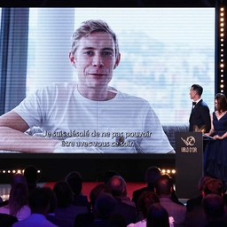 Jonas Vingegaard var igennem til ceremonien via videolink.