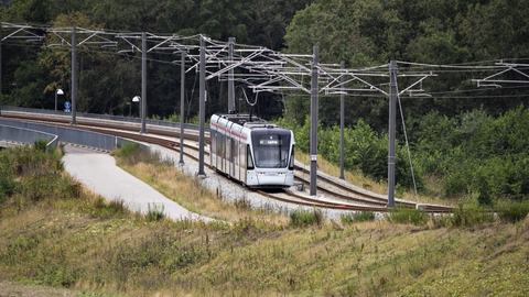 Letbanen i Aarhus var ramt af problemer tirsdag. På grund af frost på køreledninger kunne togene ikke køre. (Arkivfoto)