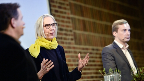 Maria Rørbye Rønn, generaldirektør i DR taler ved Radikale Venstres nytårsstævne på Hotel Nyborg Strand søndag den 5. januar 2020. (Foto: Tim K. Jensen/Ritzau Scanpix)