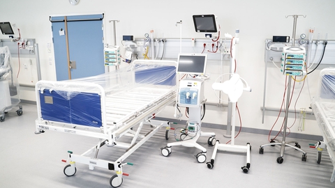 Intensivafsnit - COVita - Nordfløjen på Rigshospitalet. Rigshospitalet i Københavns nye afdeling COVita, der fra næste uge kan tage imod de første patienter med COVID19-smitte. Her skal de ligge isoleret fra patienter med andre sygdomme for at minimere risikoen for, at smitten spreder sig til andre dele af Rigshospitalet. (Foto: Rigshospitalet/Ritzau Scanpix)