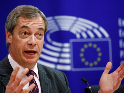 For første gang nogensinde skrumper EU, der over et halvt årti er vokset fra 6 til 28 lande. Nu vil Nigel Farage have EU til at skrumpe endnu mere. (Foto: Francois Lenoir/Reuters/Ritzau Scanpix)