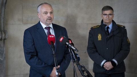 Operativ chef i PET, Flemming Drejer, og chefpolitiinspektør Jørgen Bergen Skov fra Københavns Politi fortalte torsdag på et pressemøde om anholdelsen af en mand, som politiet mistænker for at planlægge et terrorangreb.