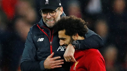 Liverpools manager, Jürgen Klopp, afviser, at Mohamed Salah skulle være utilfreds i klubben. (Arkivfoto)