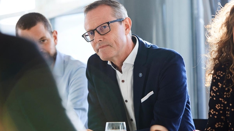 - Vi er nået frem til en aftale, der giver vores medlemmer noget nu og her, men også peger fremad, siger Kent Petersen, formand for Finansforbundet.. (Foto: Christian Stæhr/Finansforbundet)