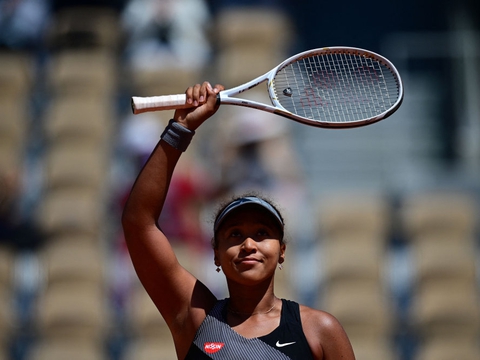 Naomi Osaka efter sin sejr søndag i første runde af French Open.