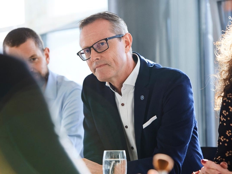 - Vi er nået frem til en aftale, der giver vores medlemmer noget nu og her, men også peger fremad, siger Kent Petersen, formand for Finansforbundet.. (Foto: Christian Stæhr/Finansforbundet)