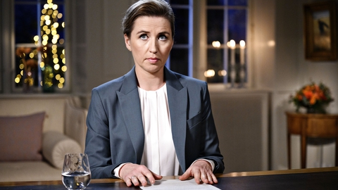 Statsminister Mette Frederiksen (S) holder sin nytårstale, på Marienborg i Sorgenfri nord for København onsdag den 1. januar 2020. (Foto: Philip Davali/Scanpix 2020)
