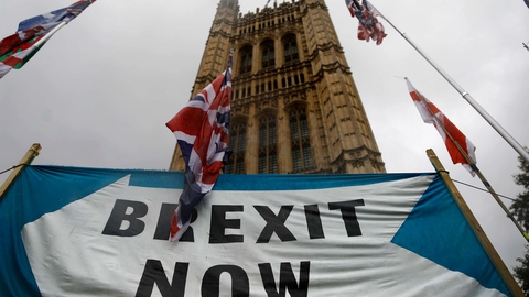 Storbritannien forlader EU fredag ved midnat. Det sker efter 43 måneder med hårde forhandlinger og politisk lammelse. Det skriver Ritzau, fredag den 31. januar 2020. (Foto: Tolga Akmen/AFP/Ritzau Scanpix)