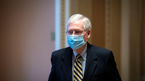 Mindretalsleder McConnell har igennem flere dage krævet et løfte fra Demokraternes flertalsleder, Chuck Schumer, om ikke at droppe filibusteren. (Arkivfoto.)