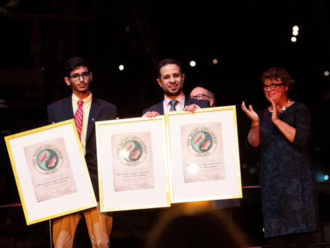 Abdullah al-Hamid og to kolleger modtog i 2018 den alternative nobelpris, Right Livelihood Award, i Stockholm. Han modtog prisen in absentia, fordi han afsonede 11 års fængsel i Saudi-Arabien. Familiemedlemmer mødte op på vegne af de saudiske aktivister.
