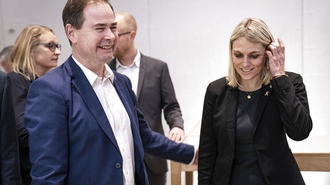 En lækket mail afslører socialdemokratiske planer om "angreb på Venstre" midt i milliardforhandlinger. Her ses finansminister Nicolai Wammen og forsvarsminister Trine Bramsen. (Foto: Niels Christian Vilmann/Ritzau Scanpix)