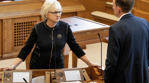 Dansk Folkepartis Pia Kjærsgaard. Statsminister Mette Frederiksen besvarer spørgsmål i folketingssalen fredag den 17. januar 2020. (Foto: Claus Bech/Ritzau Scanpix)